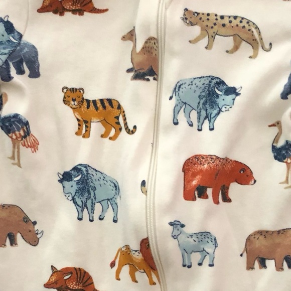 Wonder Nation Baby Boy Full Zip Sleeper, Footies, Pajamas, size 3-6 months, zoo - Picture 2 of 3